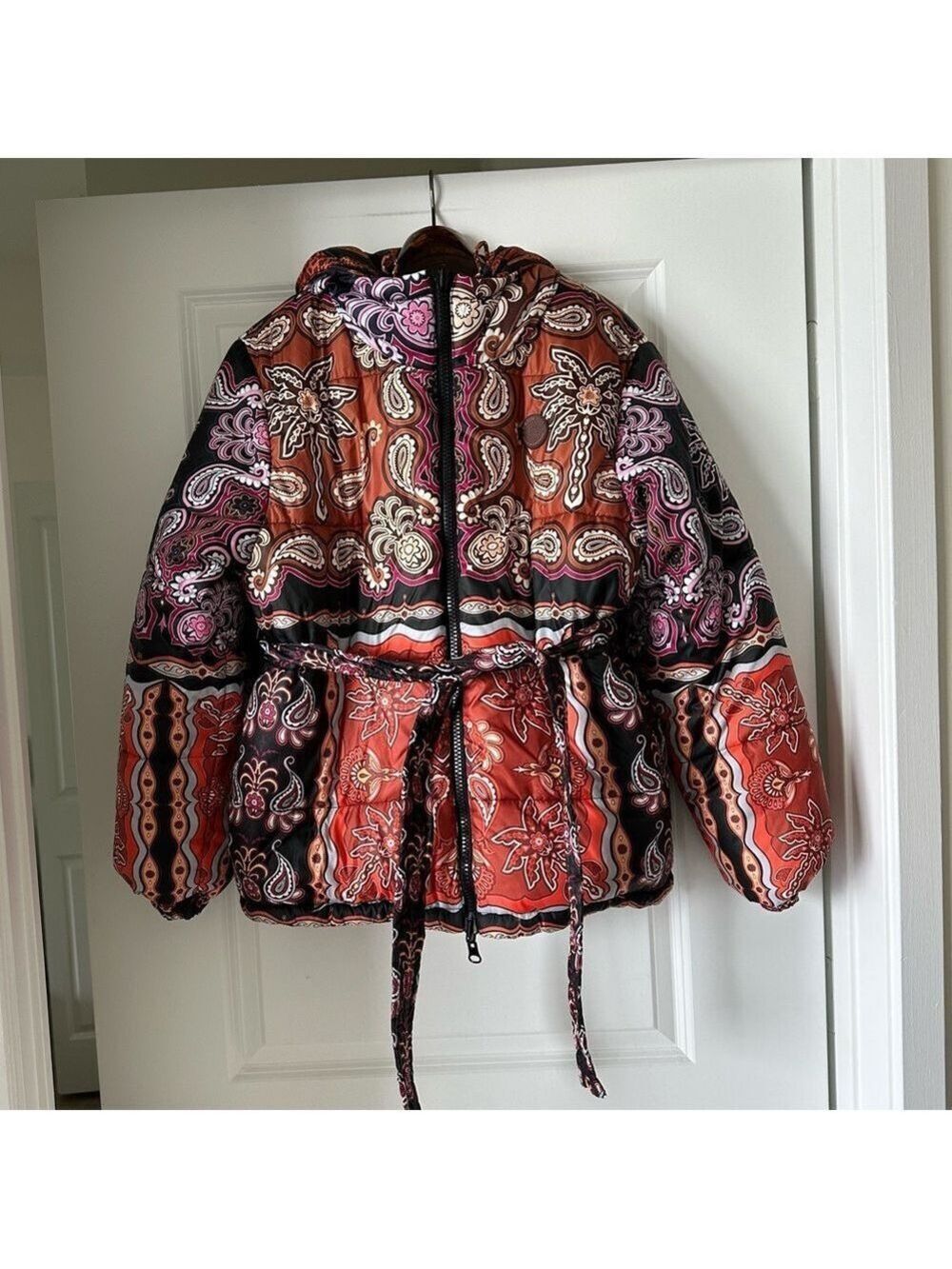 Farm Rio Black Sweet Mermaids Reversible Puffer Jacket - Picture 8 of 14